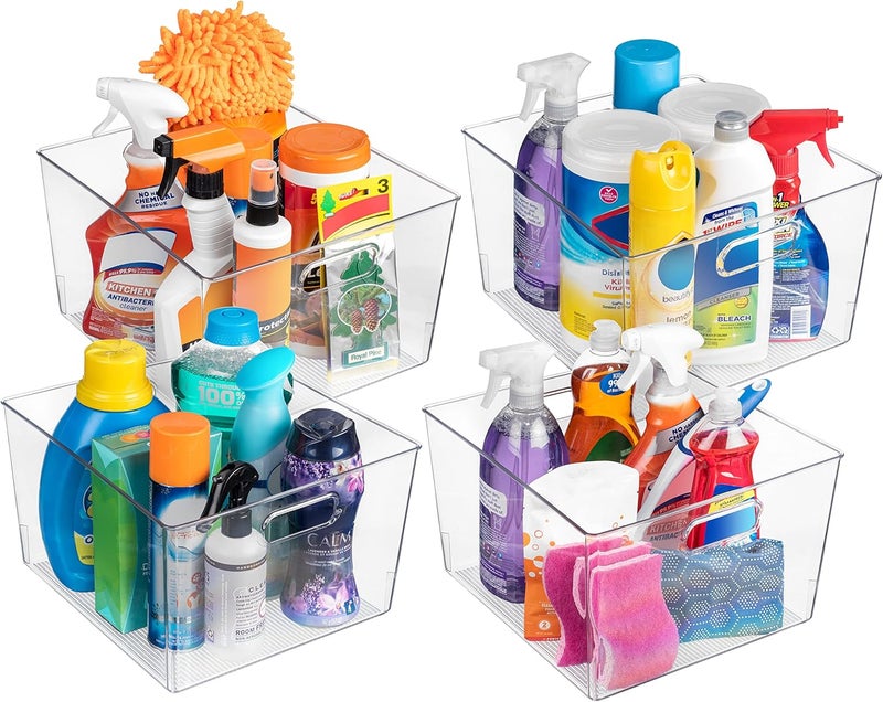 ClearSpace Clear Plastic Storage Bins – XL 8 Pack Perfect Kitchen or Pantry Organization Fridge Organizer and Storage Bins, Cabinet Organizers - Image 3